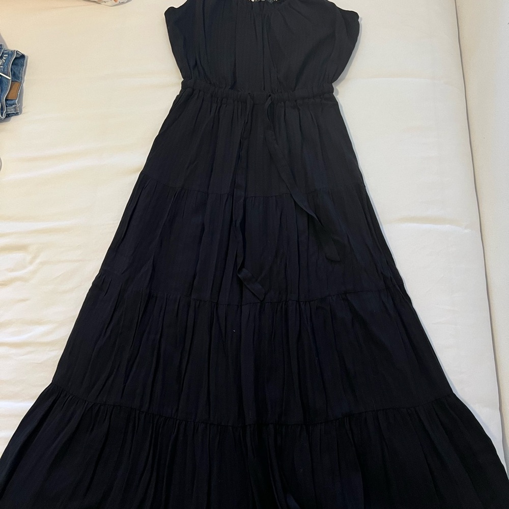 PAIGE Black Tiered Maxi Dress